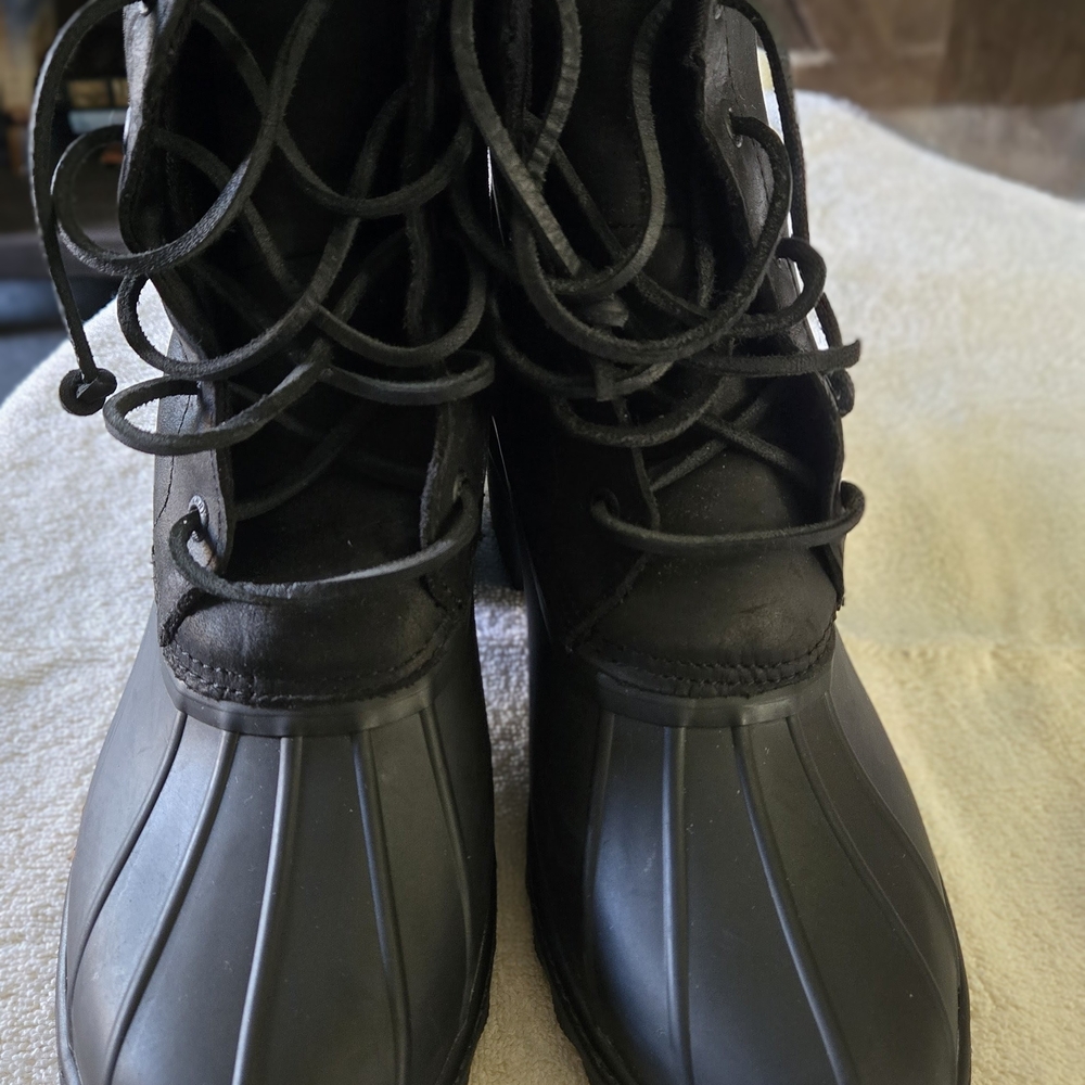 Sperry Black Leather Boots